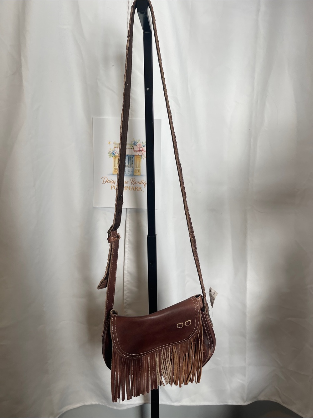 Bed Stu Brown Leather Fringe Crossbody Bag
